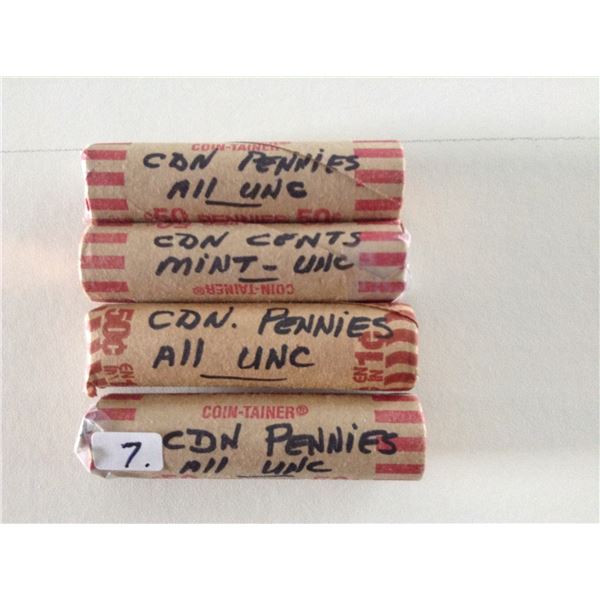 4 Roles Canada Pennies (Mint Condition)