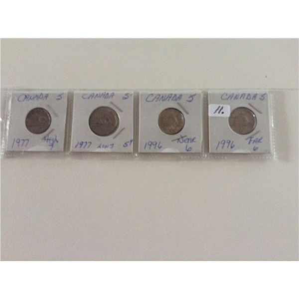 Canada Nickel Set (1977 High & Low) (1996 Near/Far)
