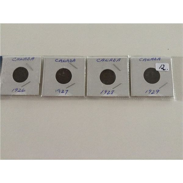 Canada Penny Set (1926, 1927, 1928, 1929)