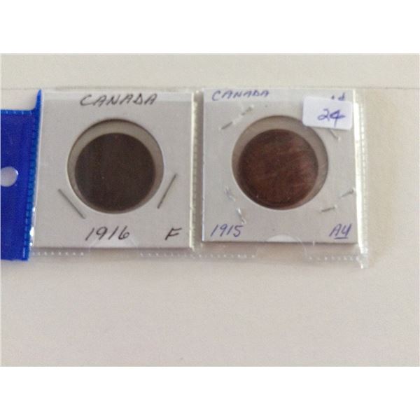 Canada Large Cents (1915, 1916)