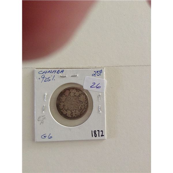 1872 Canada Quarter