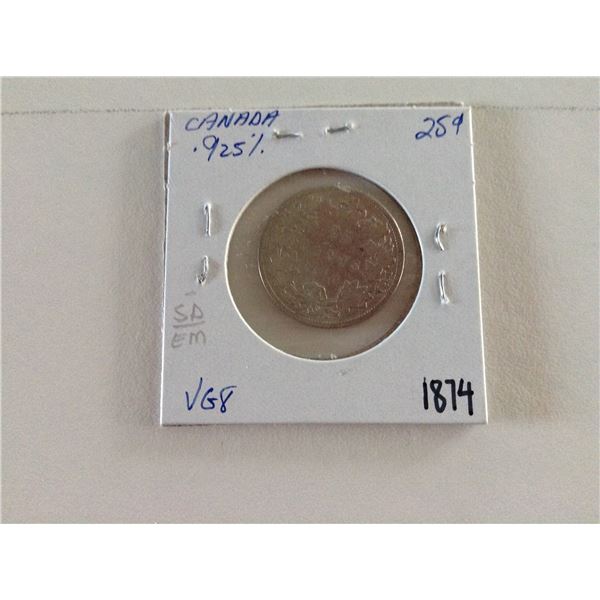 1874 Canada Quarter