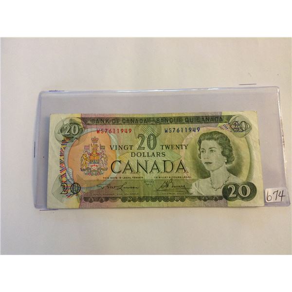 1969 Canada $20.00 Bill Lawson Bovey