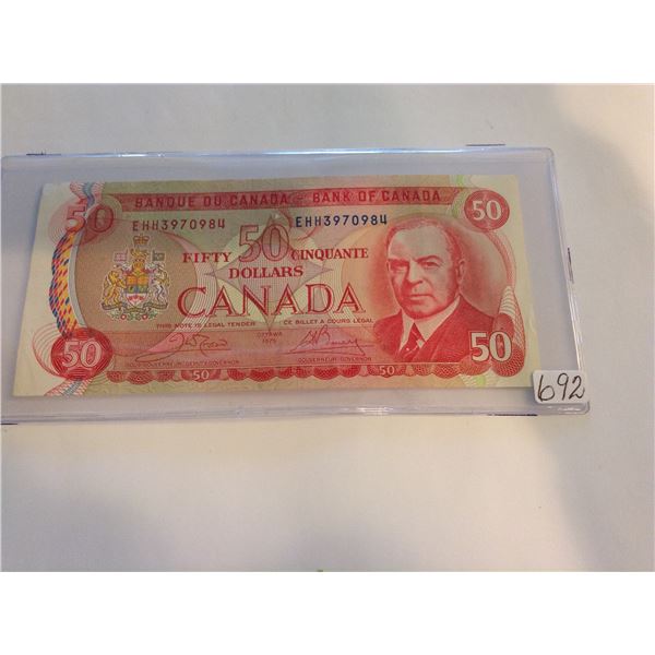 1975 Canada $50.00 Bill Lawson & Bovey