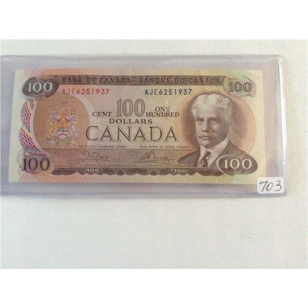1975 Canada $100.00 Crow & Bovey