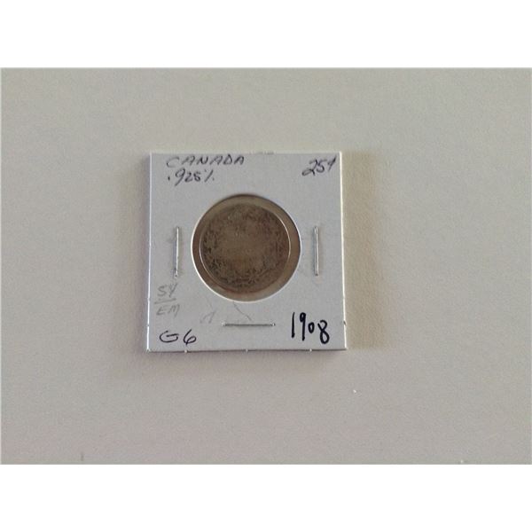 1908 Canada Quarter