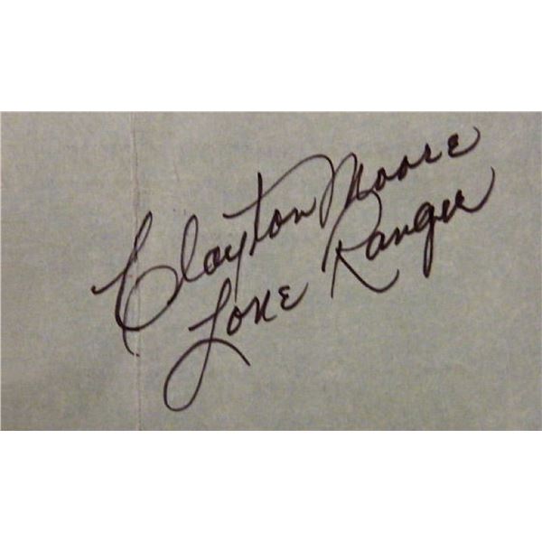 The Lone Ranger Clayton Moore signature slip