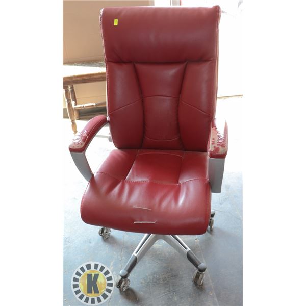 RED LEATHER OFFICE CHAIR