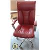 Image 1 : RED LEATHER OFFICE CHAIR
