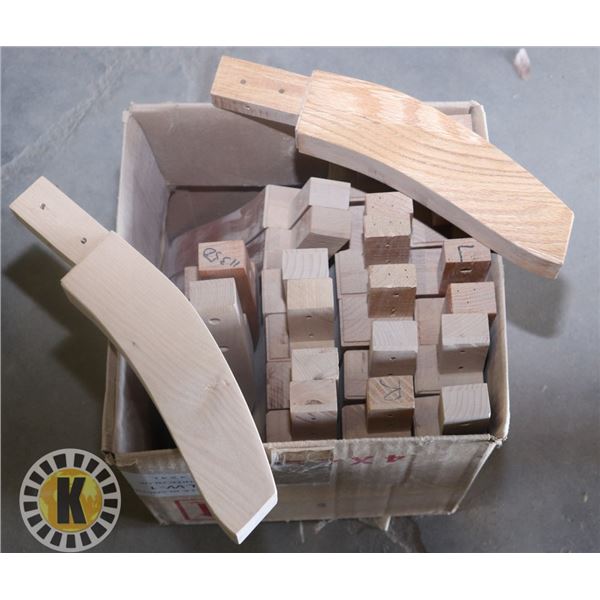 BOX OF 6 RAW & 6 CLEAR OAK 9"LEG MAPLE