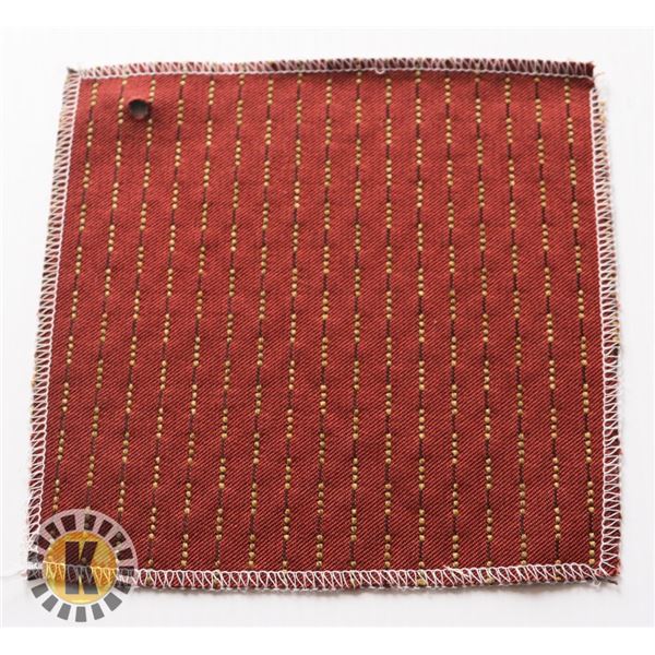 STOCK BURGUNDY/YELLOW DOTS