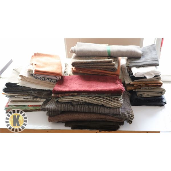 BOX OF CUT OFF ENDS OF FABRICS