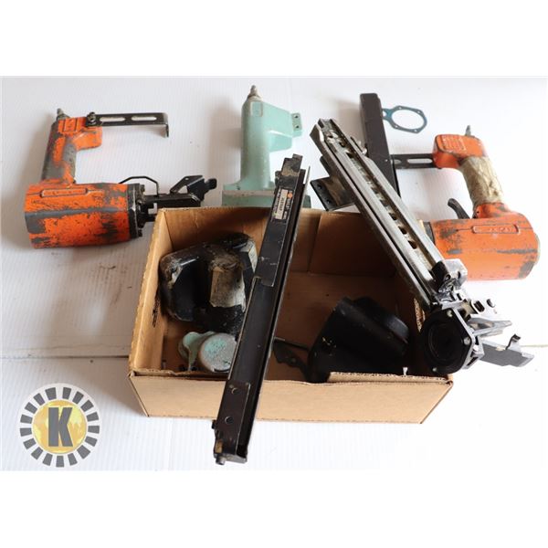 BOX OF ASSORTED AIR TOOLS FOR PARTS OR REPAIRS