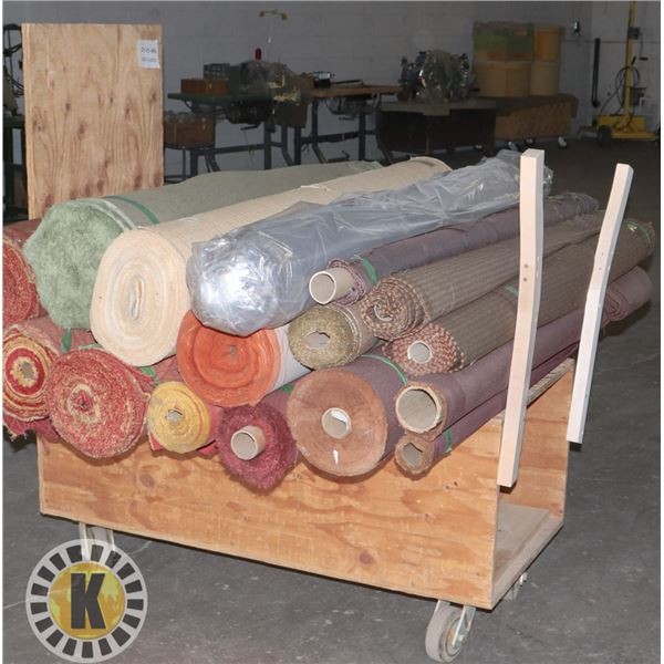 ROLLING WOOD CART (CONTENTS NOT INCLUDED)