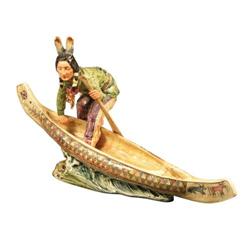 Western Americana Majolica Ceramic Figurine