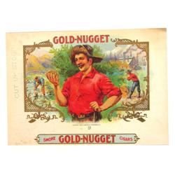 Gold Nugget Embossed Cigar Box Label