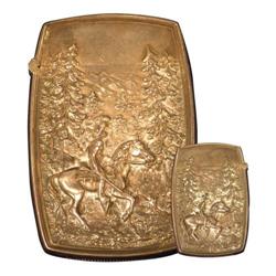 Sterling Silver Match Safe, Mountain Man Motif