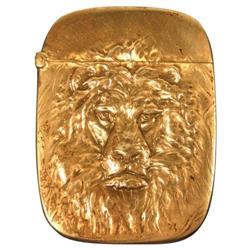 Silver Match Safe depicting Lions Head