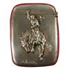 Image 1 : Silver Cowboy Embossed Match Safe