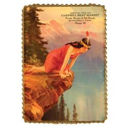 Cambell Meat Market Glass Sign