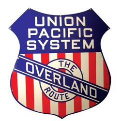 Union Pacific Overland Porcelain Shield Sign