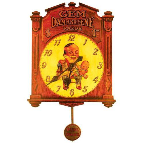 Gem Damaskeene Razor Wood Clock