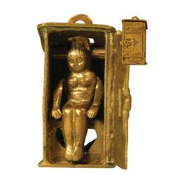 Cigar Tip Cutter Woman in Outhouse