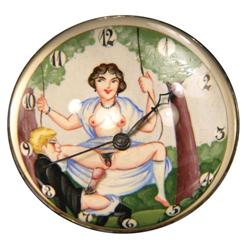 Naughty Clock in Glass Paperweight