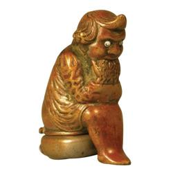 Brass Match Holder-Figure Sitting on Pot