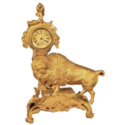 Ansonia Gold Plated Buffalo Clock