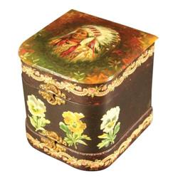 Western Americana Celluloid Collar Box