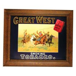 Great West Smoking Tobacco Paper Sign