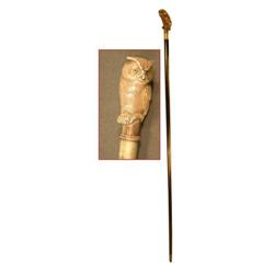 Sterling Silver Owl Handled Cane