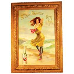 Extremely Rare El Bart Dry Gin Tin Sign