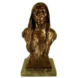 Native American Bronze Bust
