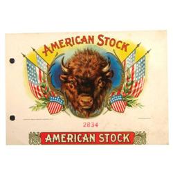 1898 American Stock Cigar Box Label
