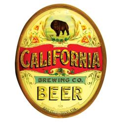 Rare California Beer Reverse Glass Sign