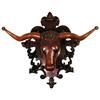 Image 1 : Hand Carved Long Horn Steer Hat Rack