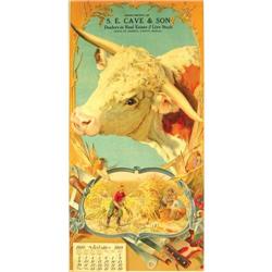Rare 1910 Calendar for S.E. Cave and Son