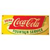 Image 1 : Coca Cola Fountain Service Porcelain Sign