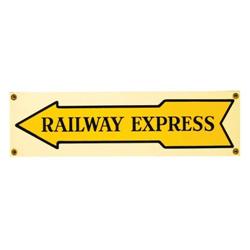 Railway Express Directional Porcelain Sign
