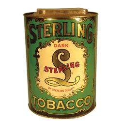 Sterling Tobacco Tin Store Bin