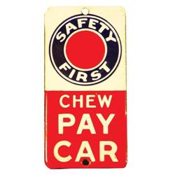 Pay Car Tobacco Porcelain Door Push