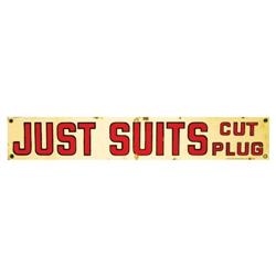 Just Suits Cut Plug Tobacco Porcelain Sign