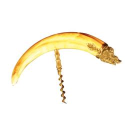 Ivory and Sterling Boars Head Corkscrew
