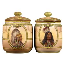 Pair of Western Americana Nippon Humidors