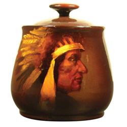 Western Americana Ceramic Jar