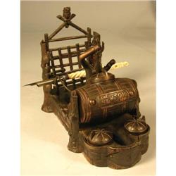 The Newton Cast Iron Pen Holder and Inkwell