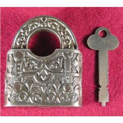 Fancy Engraved Iron Padlock