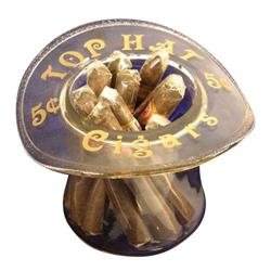 Glass Top Hat Cigar Holder